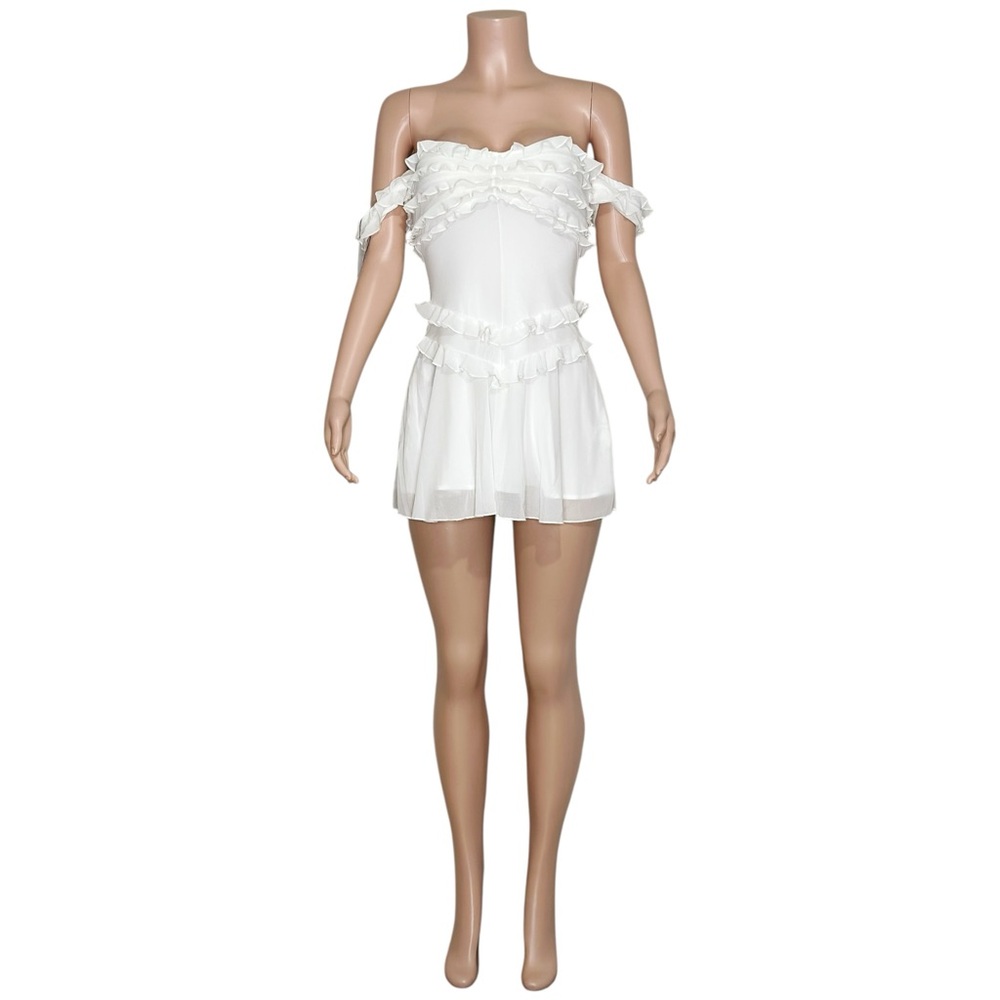 MAJORELLE White Ruffle Mini Dress - Picture 11 of 12